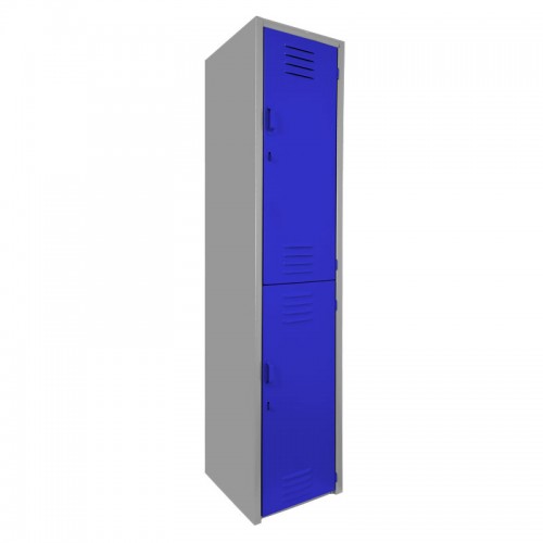 Locker metálico dual chico - 2 puertas azul